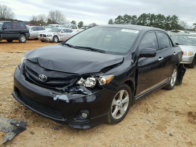 2T1BU4EE1BC637514 - 2011 TOYOTA COROLLA BA BLACK photo 2