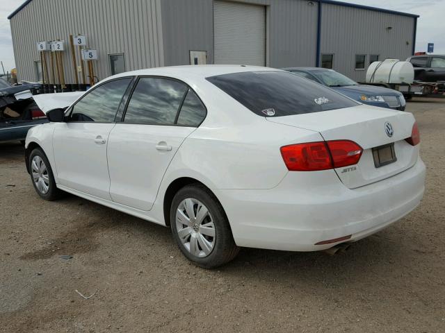 3VW2K7AJ4BM355933 - 2011 VOLKSWAGEN JETTA BASE WHITE photo 3