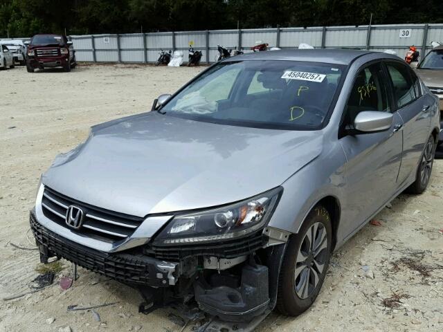 1HGCR2F30DA160459 - 2013 HONDA ACCORD LX SILVER photo 2