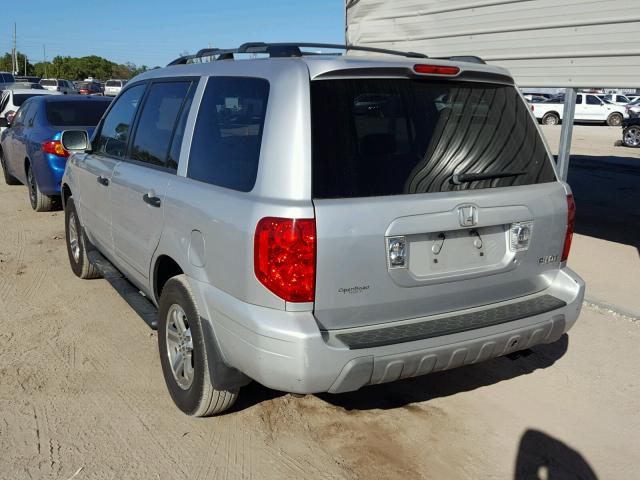 2HKYF184X3H513178 - 2003 HONDA PILOT EX SILVER photo 3