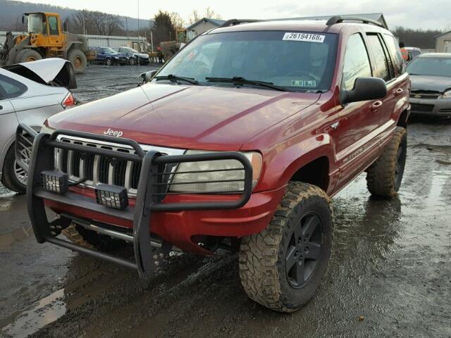 1J4GW58J64C247223 - 2004 JEEP GRAND CHER MAROON photo 2