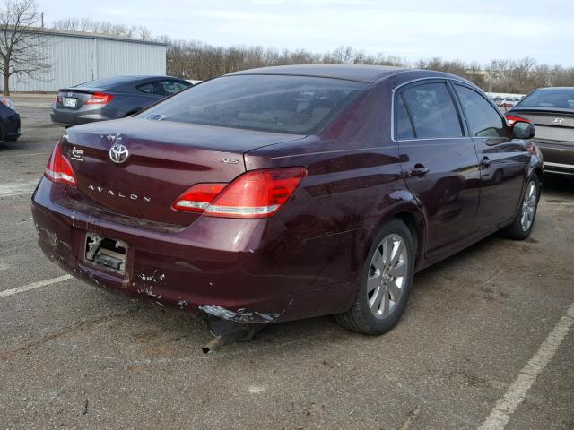 4T1BK36B37U250229 - 2007 TOYOTA AVALON XL MAROON photo 4