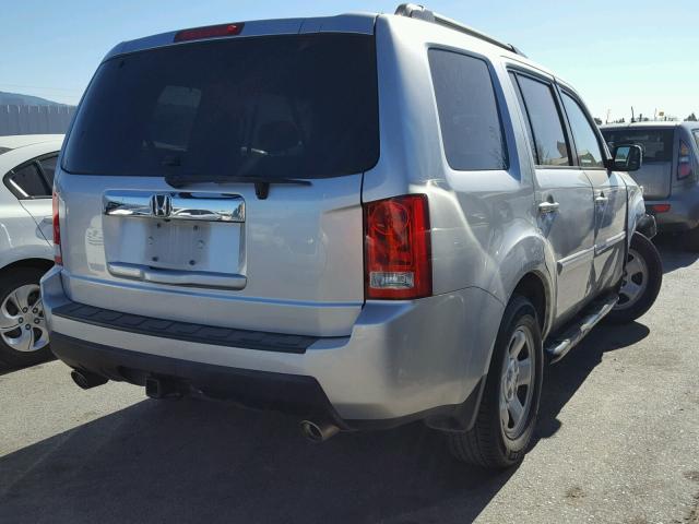 5FNYF3H50BB020854 - 2011 HONDA PILOT EXL SILVER photo 4