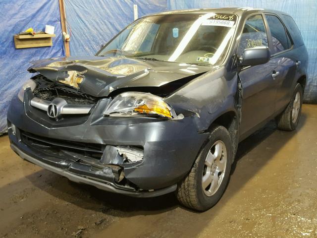 2HNYD18245H550902 - 2005 ACURA MDX GRAY photo 2