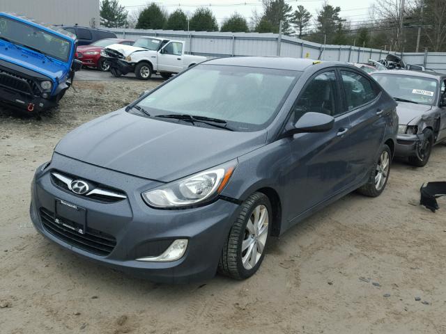 KMHCU4AE0CU211503 - 2012 HYUNDAI ACCENT GLS BLUE photo 2