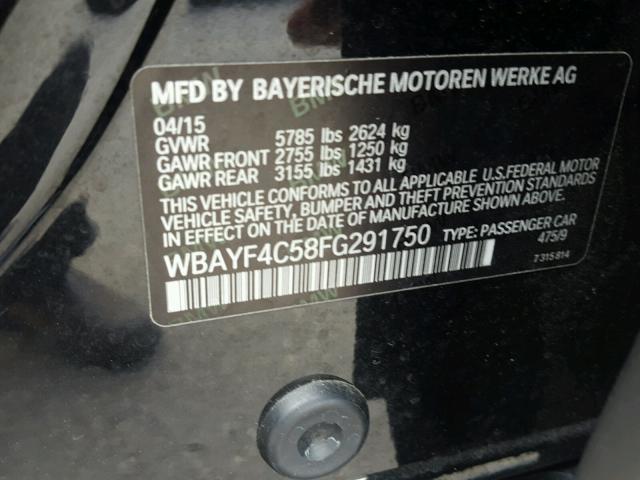 WBAYF4C58FG291750 - 2015 BMW 740 LXI BLACK photo 10