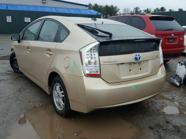 JTDKN3DU7B0285890 - 2011 TOYOTA PRIUS GOLD photo 3