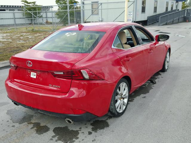 JTHBA1D26G5005691 - 2016 LEXUS IS 200T RED photo 4