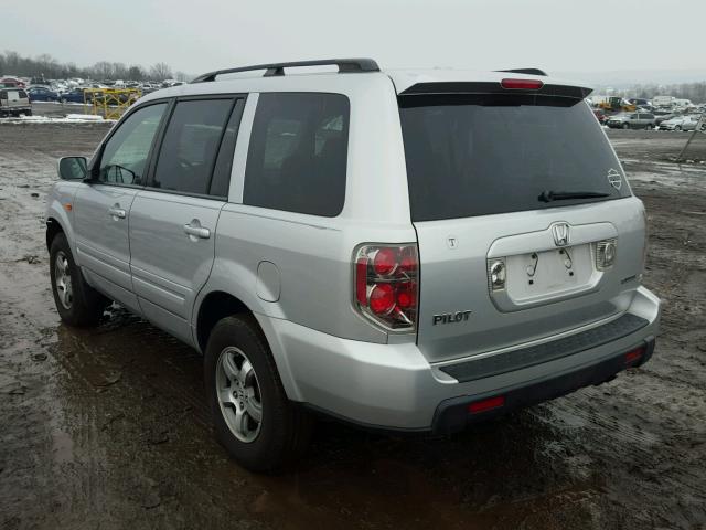 2HKYF18547H521694 - 2007 HONDA PILOT EXL SILVER photo 3