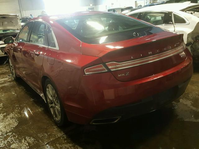 3LN6L2G97GR606970 - 2016 LINCOLN MKZ RED photo 3