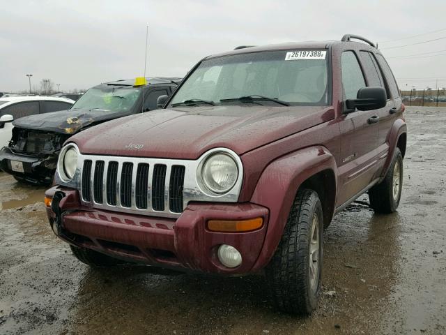 1J4GL58K72W202465 - 2002 JEEP LIBERTY LI MAROON photo 2