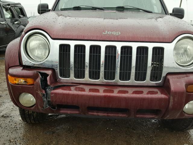 1J4GL58K72W202465 - 2002 JEEP LIBERTY LI MAROON photo 9