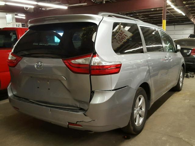 5TDKZ3DCXHS821135 - 2017 TOYOTA SIENNA LE GRAY photo 4