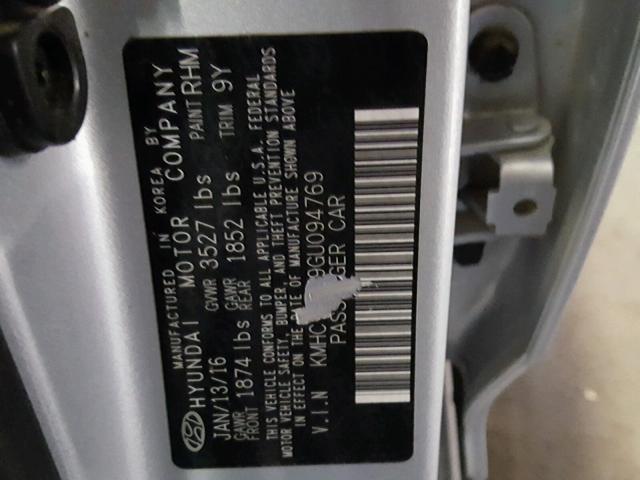 KMHCT4AE9GU094769 - 2016 HYUNDAI ACCENT SE SILVER photo 10