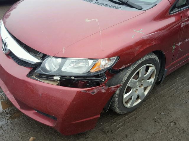 2HGFA16579H354429 - 2009 HONDA CIVIC LX BURGUNDY photo 9