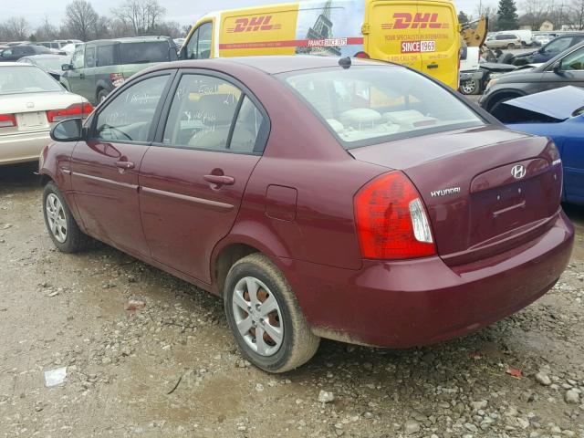 KMHCN46C49U373051 - 2009 HYUNDAI ACCENT GLS MAROON photo 3