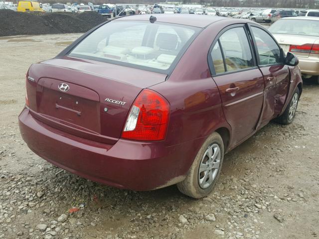 KMHCN46C49U373051 - 2009 HYUNDAI ACCENT GLS MAROON photo 4