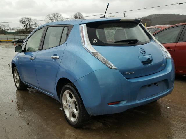 JN1AZ0CPXBT007092 - 2011 NISSAN LEAF SV BLUE photo 3