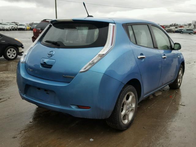 JN1AZ0CPXBT007092 - 2011 NISSAN LEAF SV BLUE photo 4