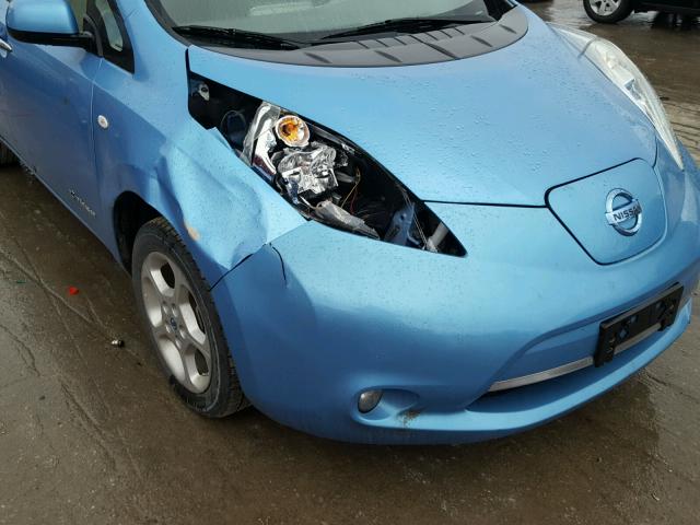 JN1AZ0CPXBT007092 - 2011 NISSAN LEAF SV BLUE photo 9