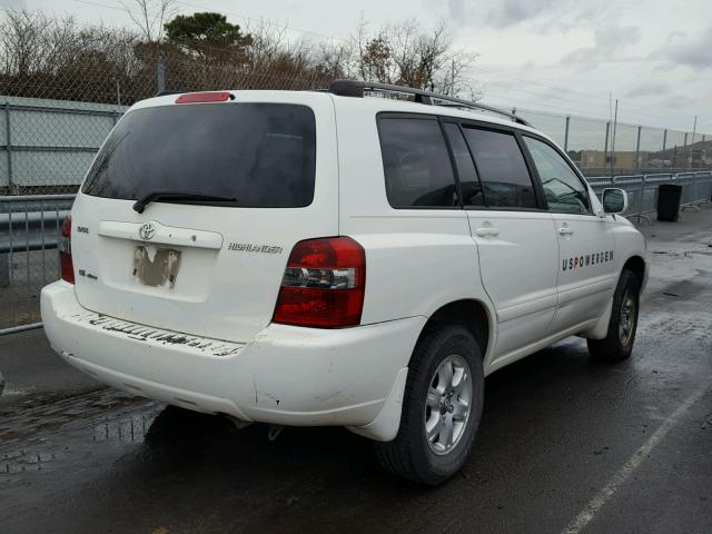 JTEEP21A350077811 - 2005 TOYOTA HIGHLANDER WHITE photo 4