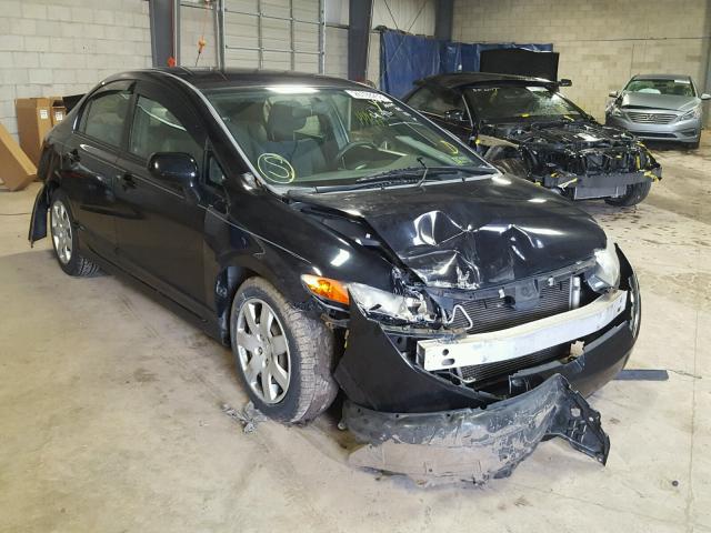 2HGFA16508H304714 - 2008 HONDA CIVIC LX BLACK photo 1