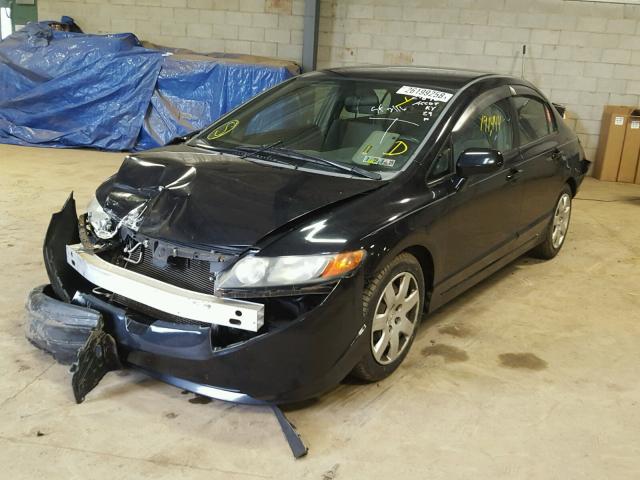 2HGFA16508H304714 - 2008 HONDA CIVIC LX BLACK photo 2