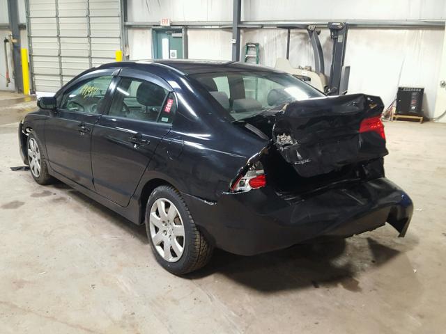 2HGFA16508H304714 - 2008 HONDA CIVIC LX BLACK photo 3