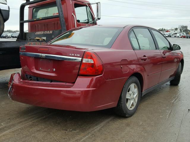 1G1ZT52875F240545 - 2005 CHEVROLET MALIBU LS მუქწითელი ფოტო 4