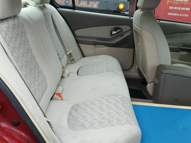 1G1ZT52875F240545 - 2005 CHEVROLET MALIBU LS მუქწითელი ფოტო 6