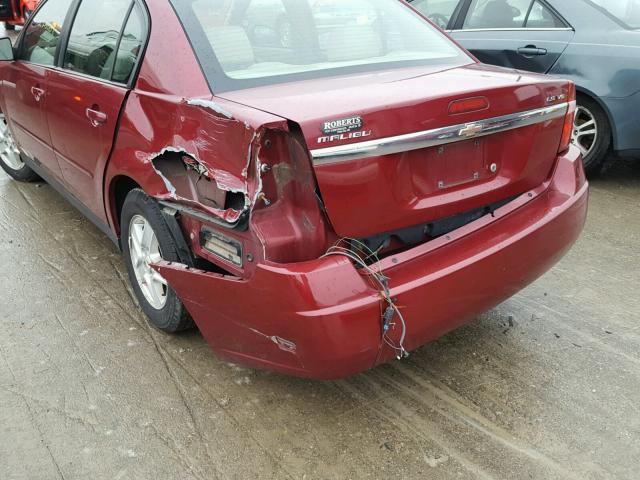 1G1ZT52875F240545 - 2005 CHEVROLET MALIBU LS მუქწითელი ფოტო 9