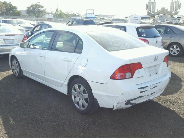 2HGFA16598H300015 - 2008 HONDA CIVIC LX WHITE photo 3