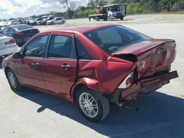 1FAFP34N45W295904 - 2005 FORD FOCUS ZX4 BURGUNDY photo 3