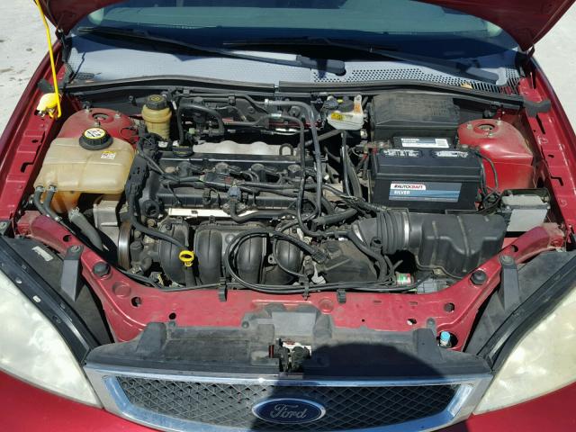 1FAFP34N45W295904 - 2005 FORD FOCUS ZX4 BURGUNDY photo 7