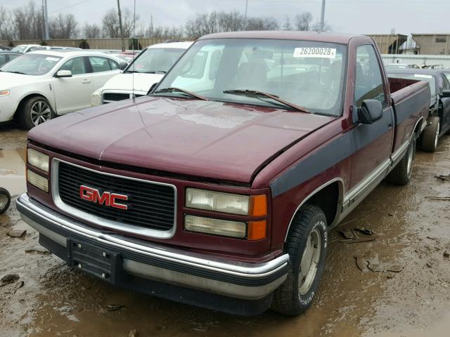 1GTEC14W8TZ537992 - 1996 GMC SIERRA C15 MAROON photo 2