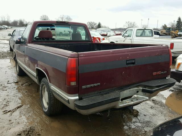 1GTEC14W8TZ537992 - 1996 GMC SIERRA C15 MAROON photo 3