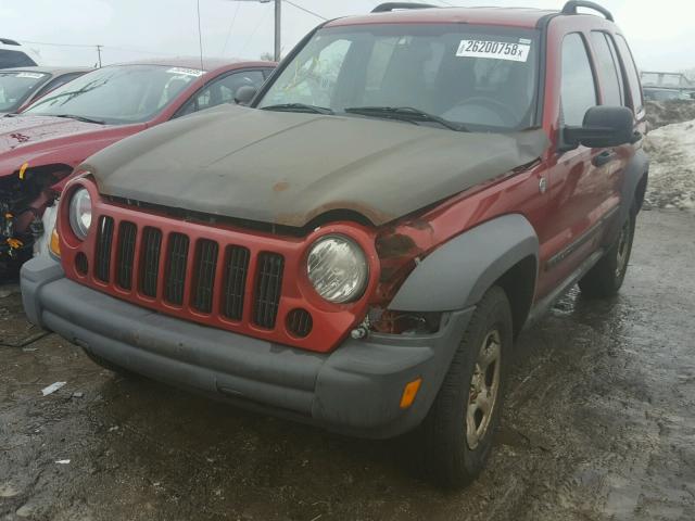 1J4GL48K56W279349 - 2006 JEEP LIBERTY SP RED photo 2