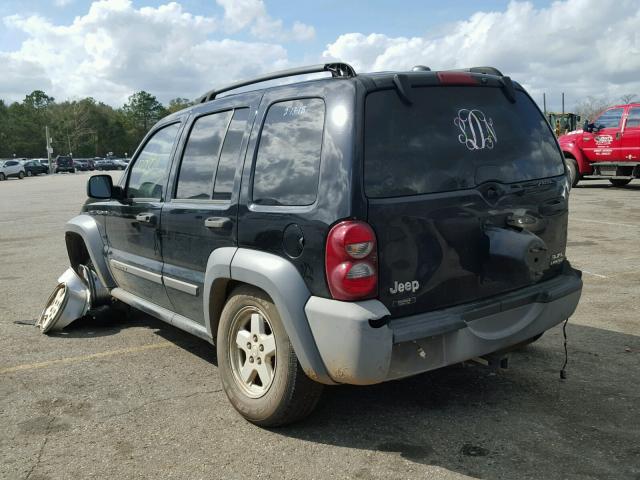 1J4GK48K35W533903 - 2005 JEEP LIBERTY SP BLACK photo 3