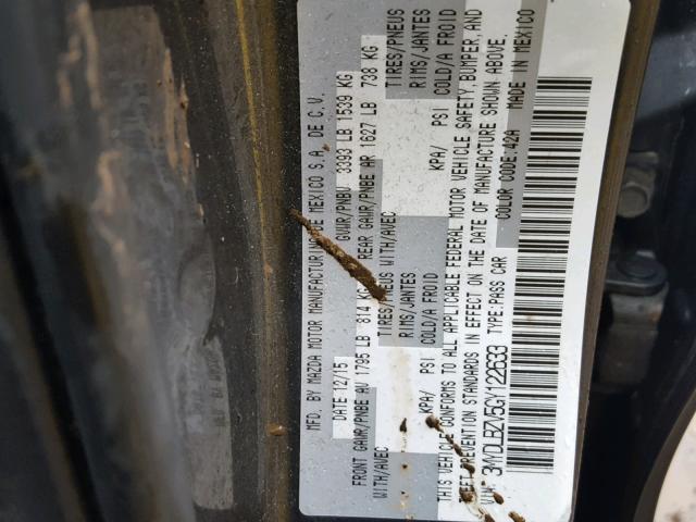 3MYDLBZV5GY122633 - 2016 TOYOTA SCION IA GRAY photo 10