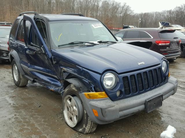 1J4GL48KX5W553756 - 2005 JEEP LIBERTY SP BLUE photo 1