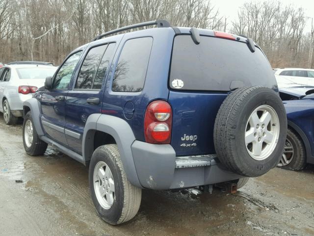 1J4GL48KX5W553756 - 2005 JEEP LIBERTY SP BLUE photo 3