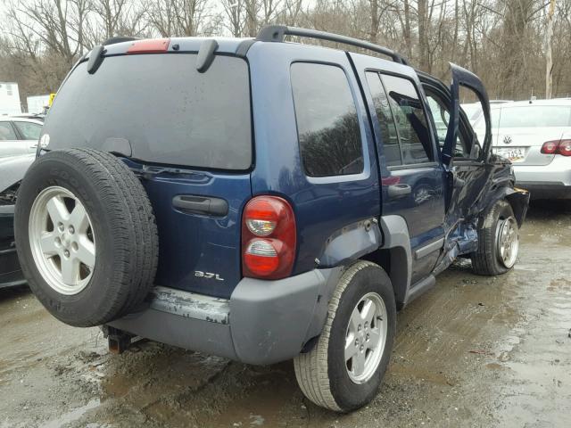 1J4GL48KX5W553756 - 2005 JEEP LIBERTY SP BLUE photo 4