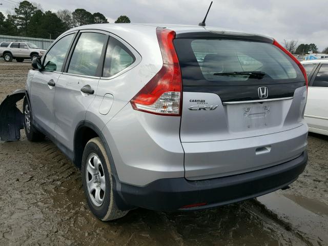 5J6RM3H38DL033967 - 2013 HONDA CR-V LX SILVER photo 3