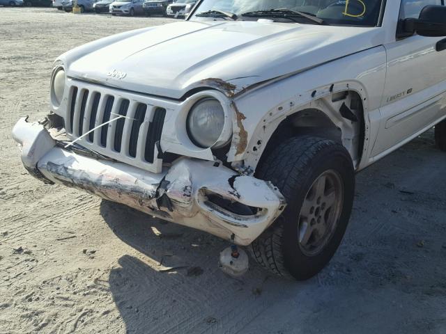 1J8GK58K52W220318 - 2002 JEEP LIBERTY LI WHITE photo 9