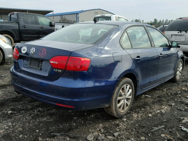 3VWDP7AJ3CM459292 - 2012 VOLKSWAGEN JETTA SE BLUE photo 4