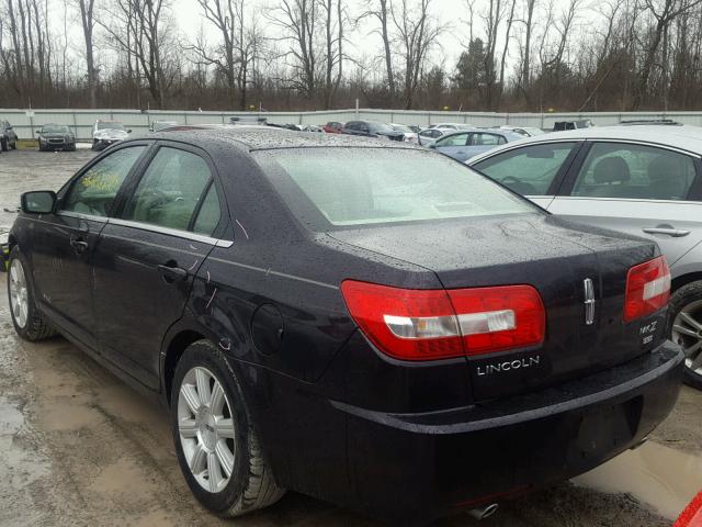 3LNHM28T57R623136 - 2007 LINCOLN MKZ BLACK photo 3