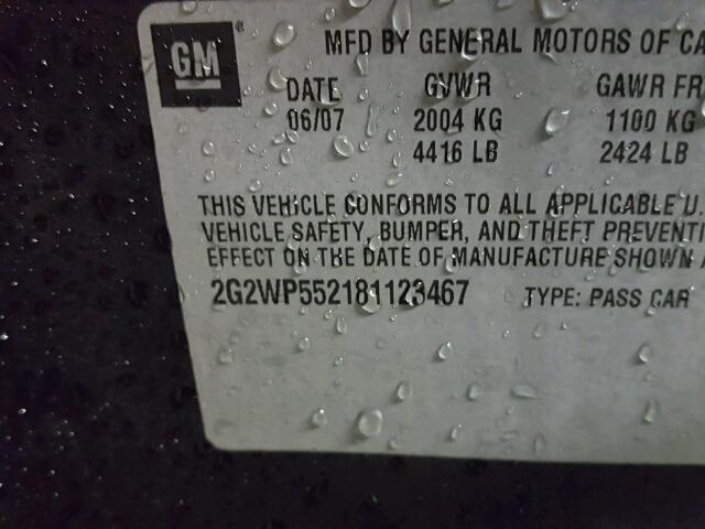 2G2WP552181123467 - 2008 PONTIAC GRAND PRIX 黑色 照片 10