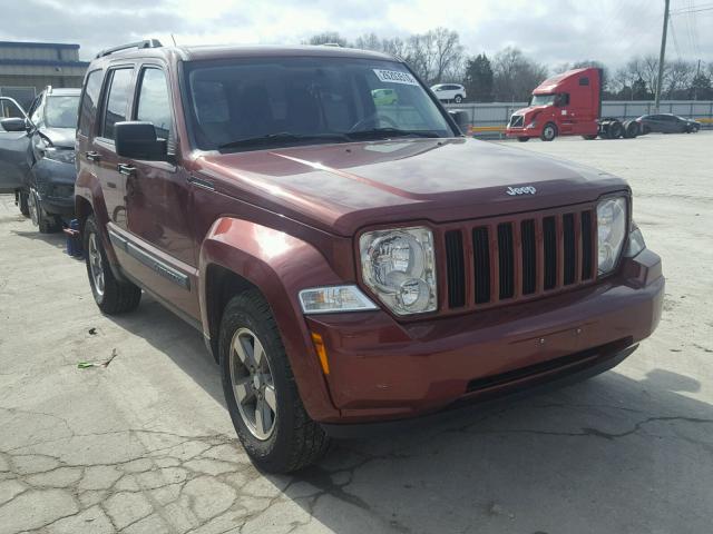 1J8GN28K28W192718 - 2008 JEEP LIBERTY SP MAROON photo 1