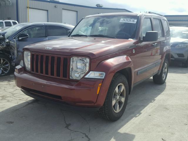 1J8GN28K28W192718 - 2008 JEEP LIBERTY SP MAROON photo 2