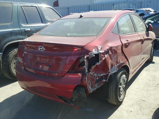 KMHCT4AEXHU359393 - 2017 HYUNDAI ACCENT SE RED photo 4